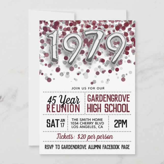 1979 High School College Reunion Invitation (Front)