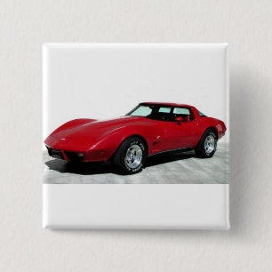 1979 Red Classic Car 2 Inch Square Button