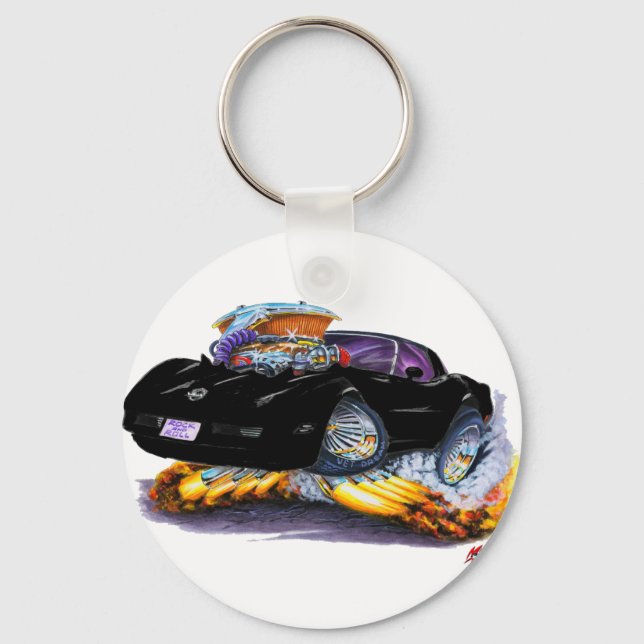 1980-82 Corvette Black Car Keychain (Front)
