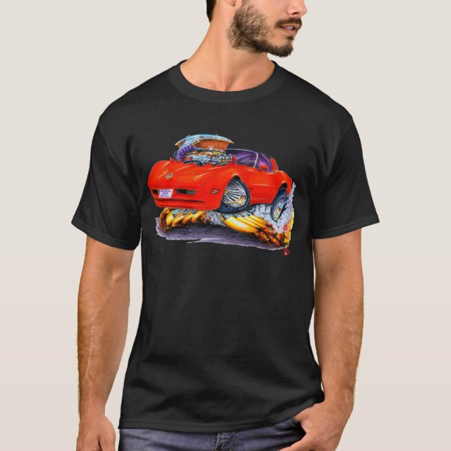 1980-82 Corvette Red Car T-Shirt (Front)