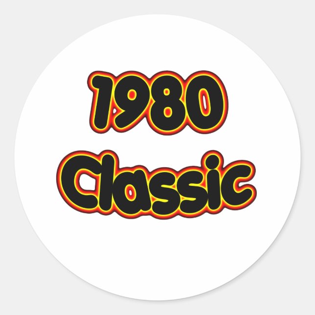 1980 Classic Round Sticker (Front)