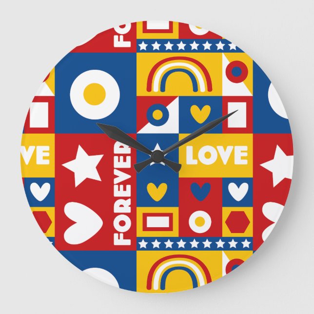 1980 Forever Love Pop Art Design Horloge (Recto)