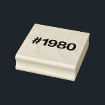 1980 Hashtag 45 Birthday Anniversary Rubber Stamp<br><div class="desc">#1980</div>
