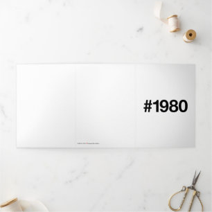 1980 Hashtag 45 Birthday Anniversary Tri-Fold Card