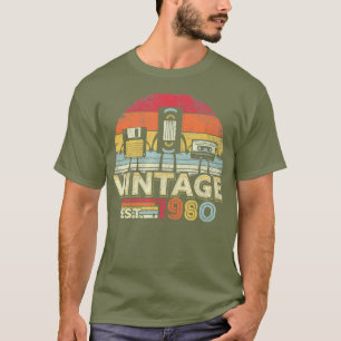 1980 Shirt Vintage 40th Birthday Gift Funny Tech