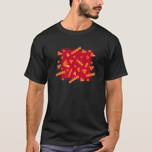1980s Abstract Geometric Pattern Costume Party   T-Shirt (Front)