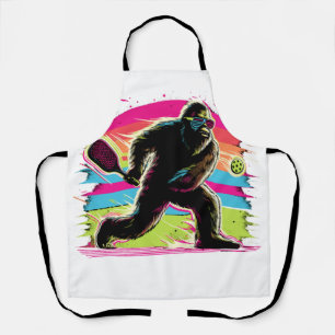 1980s Bigfoot Sasquatch Playing Pickleball  1 Apron