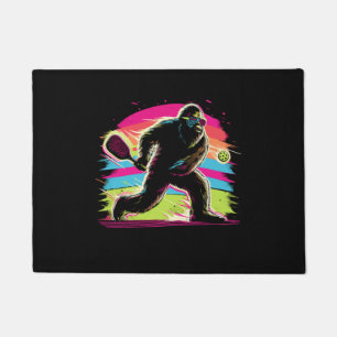 1980s Bigfoot Sasquatch Playing Pickleball  1 Doormat