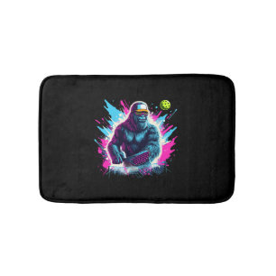 1980s Bigfoot Sasquatch Playing Pickleball  2 Bath Mat