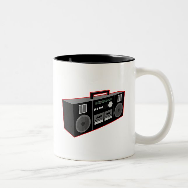 1980s Boombox Two-Tone Coffee Mug (Right)