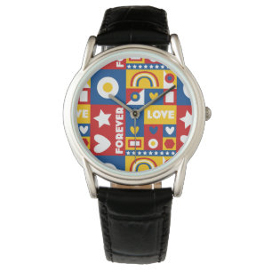 1980s Forever Love Pop Art Design Watch