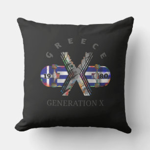 1980's Generation X Greece Skateboard Outdoor Pillow