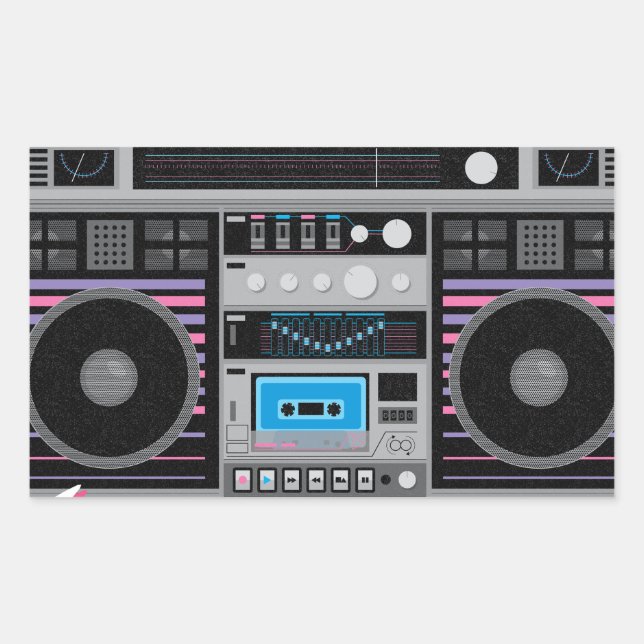 1980s ghetto blaster boombox sticker (Front)