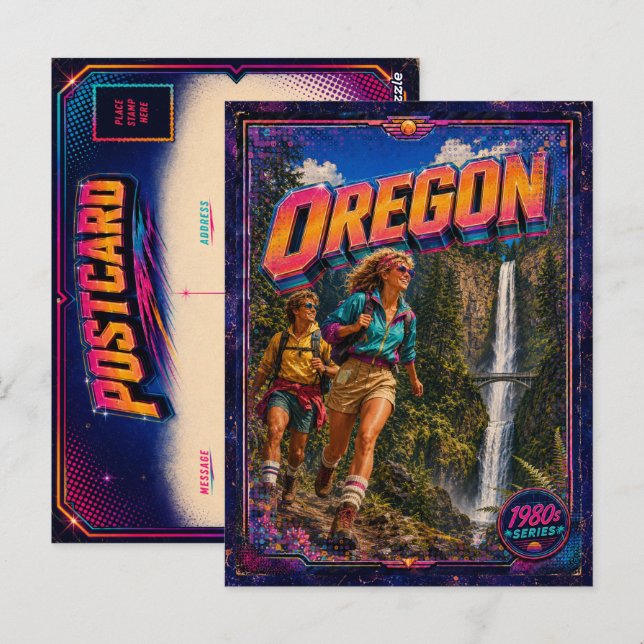 1980s Oregon Postcard 80s Retro (Front/Back)