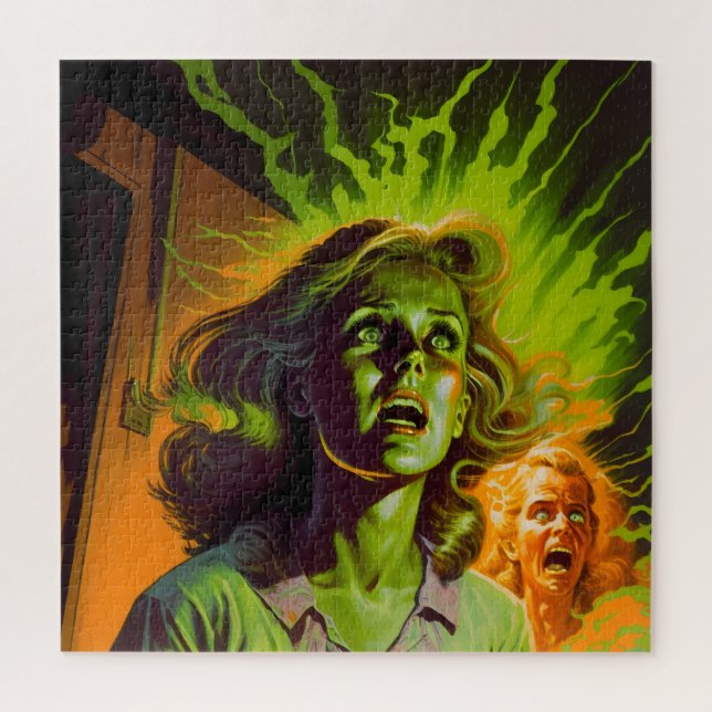 1980s Pulp Horror Comic Cover Artwork Retro Jigsaw Puzzle (Vertical)