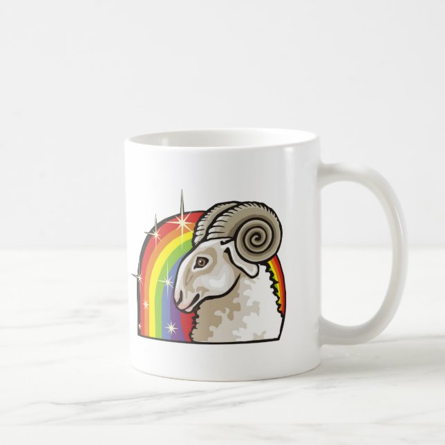 1980s Rainbow with Aries Ram Coffee Mug (Right)