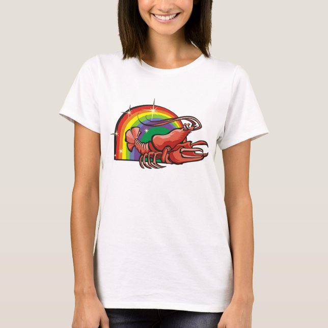 1980s Rainbow with Cancer Crab T-Shirt (Front)