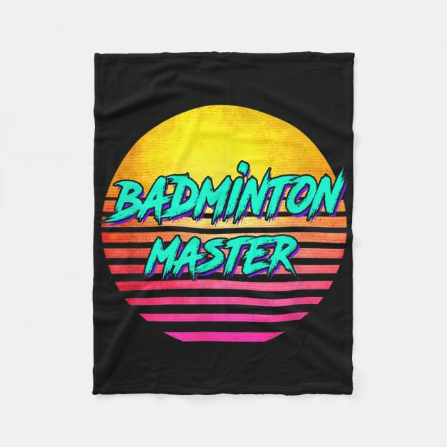 1980s Retro Badminton Master  Fleece Blanket (Front)