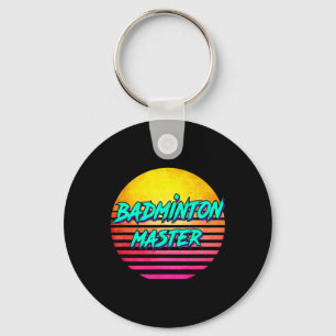 1980s Retro Badminton Master  Keychain
