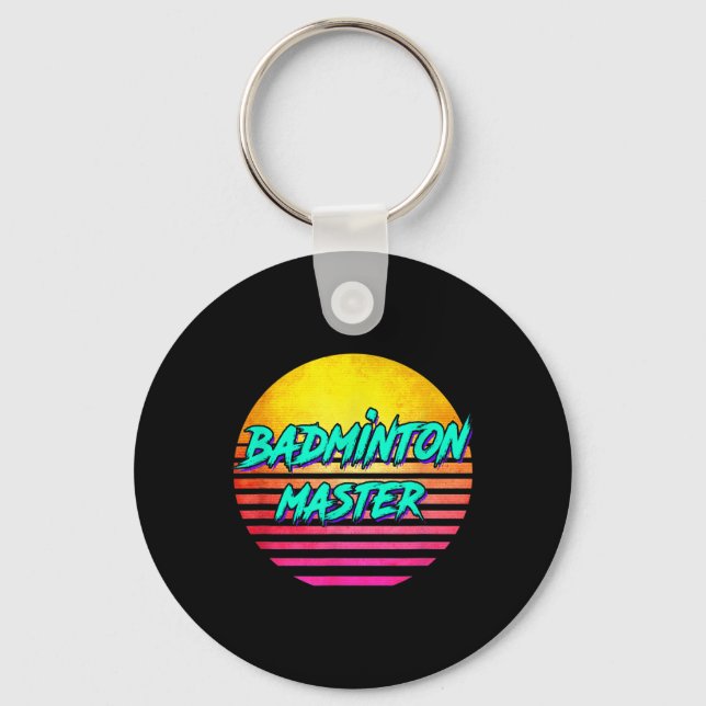 1980s Retro Badminton Master  Keychain (Front)