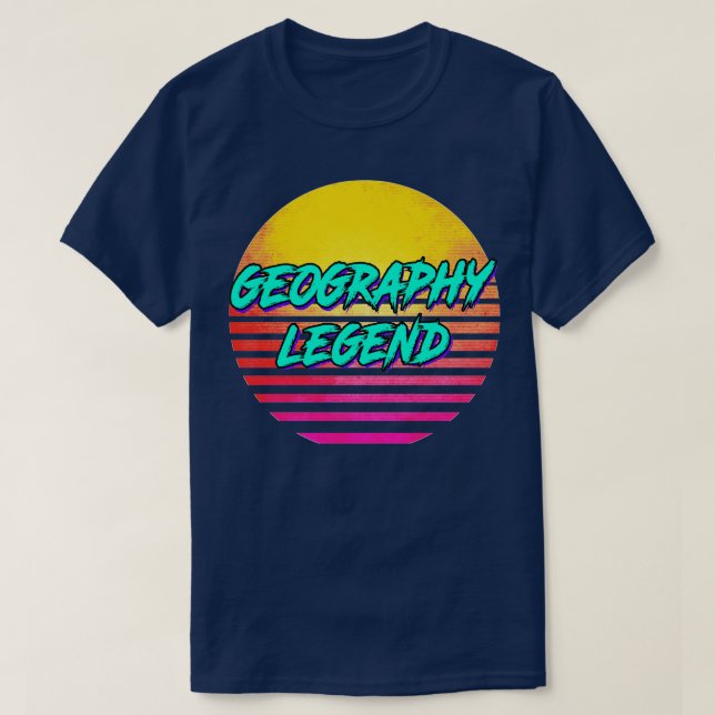 1980s Retro Geography Gift  T-Shirt (Design Front)