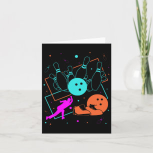 1980s Retro Style Bowler Team 80's Bowling  Card