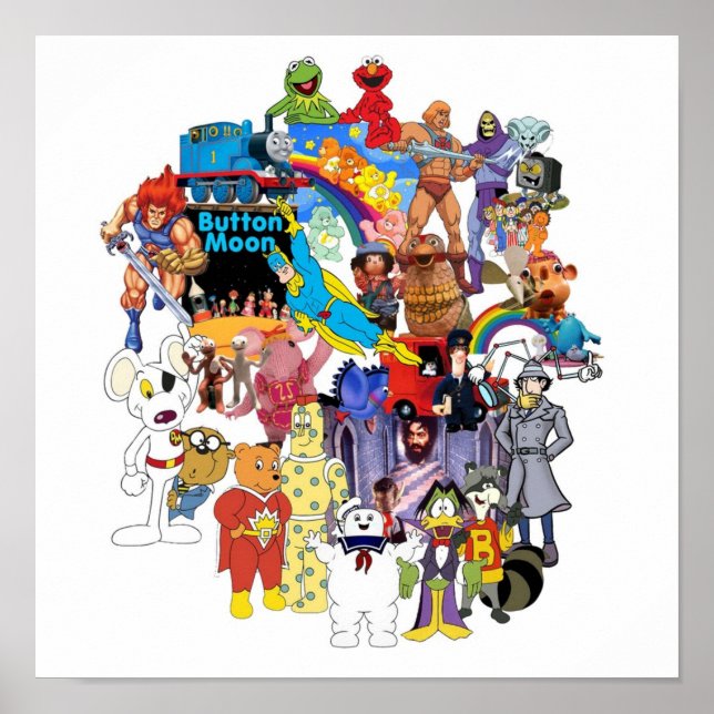 1980s Retro Throwback Mashup Memories  80s Kids TV Poster (Front)