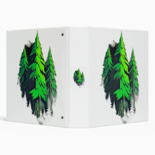1980s Sci-Fi Geometric Forest Binder