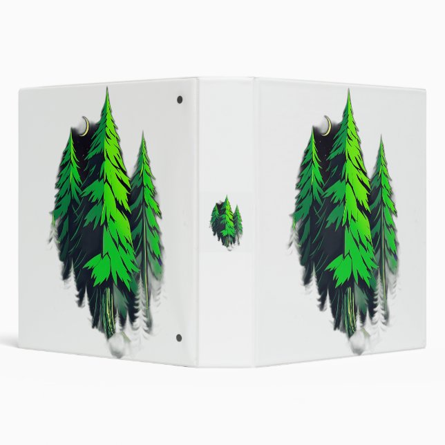 1980s Sci-Fi Geometric Forest Binder (Background)