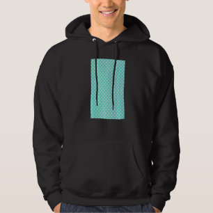 1980's Small Polkadot Geometric Pattern Aqua And W Hoodie