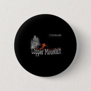 1980s Style Copper Mountain Colorado Vintage Skiin 2 Inch Round Button
