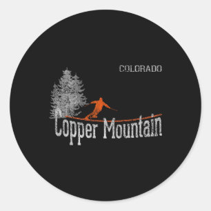 1980s Style Copper Mountain Colorado Vintage Skiin Classic Round Sticker