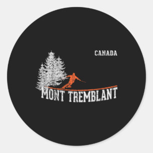 1980s Style Mont Tremblant Can. Vintage Skiing Classic Round Sticker