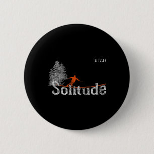 1980s Style Solitude Utah Vintage Skiing 2 Inch Round Button
