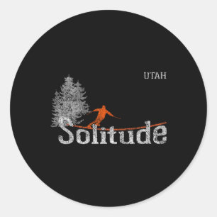 1980s Style Solitude Utah Vintage Skiing Classic Round Sticker