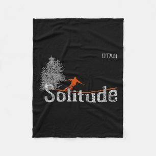 1980s Style Solitude Utah Vintage Skiing Fleece Blanket