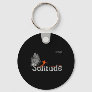 1980s Style Solitude Utah Vintage Skiing Keychain