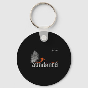 1980s Style Sundance Utah Vintage Skiing Keychain