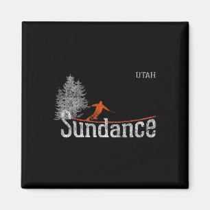 1980s Style Sundance Utah Vintage Skiing Magnet