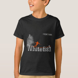 1980s Style Whitefish Montana Vintage Skiing  T-Shirt