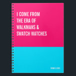 1980s Theme Funny Notebook, Walkman & Swatch Watch Notebook<br><div class="desc">Funny notebook to use for all your daily reminders,  deep thoughts and grievances,  or for just taking notes at school and work. It makes a great gift.</div>