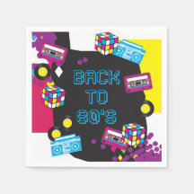 1980s Totally Awesome Party Napkins / Serviette