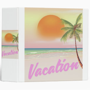 1980s vintage Vacation beach poster Binder