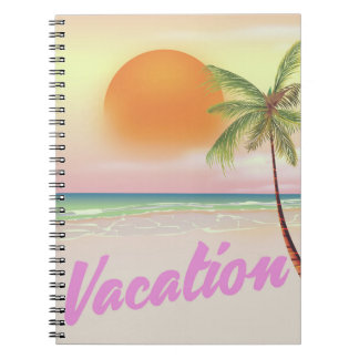 1980s vintage Vacation beach poster Notebook