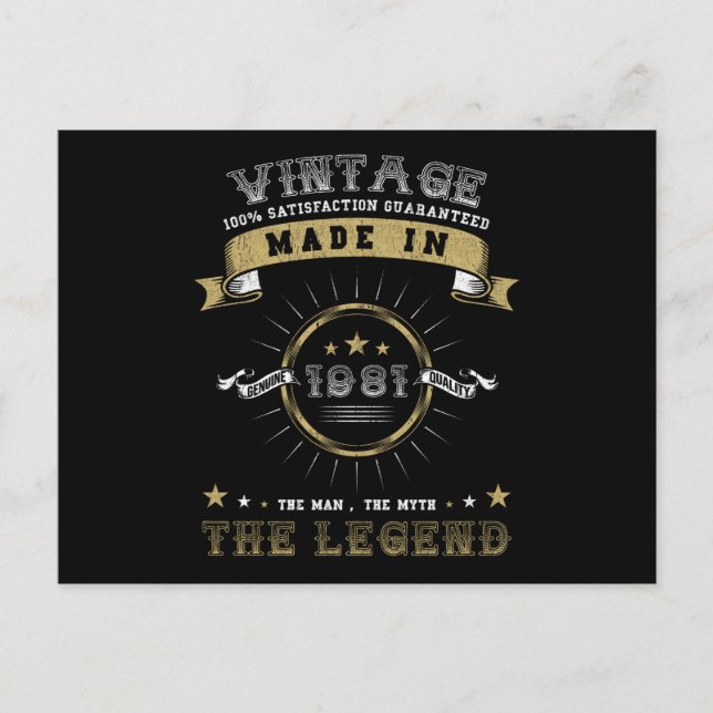 1981 Born Birthday Vintage Postcard (Front)