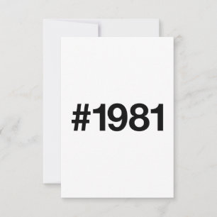 1981 Hashtag 42 Birthday Anniversary Thank You Card