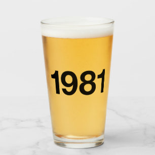 1981 Hashtag 44 Birthday Anniversary Glass
