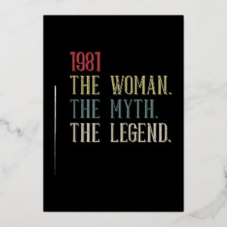 1981 Woman Myth Legend Retro Foil Holiday Card
