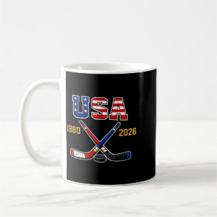 1982 2026 Hockey Vintage Usa Crossed Sticks Coffee Mug