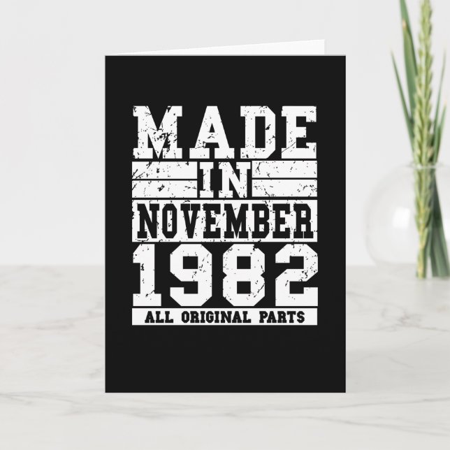 1982 Birthday November Vintage Saying Card (Front)